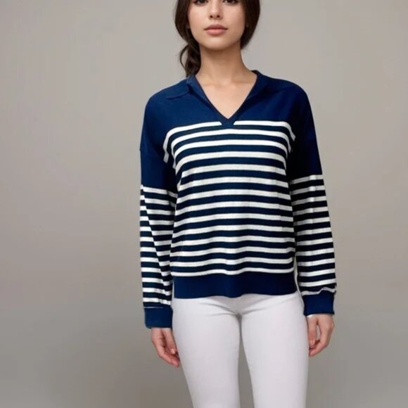 NWT Truth by Republic long sleeve striped pullover sweater - Picture 1 of 7
